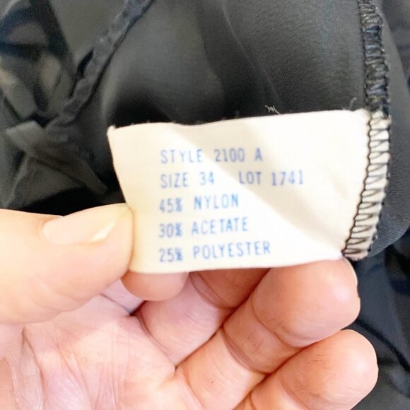 🌷SALE Vintage Union Made Wonder Maid Slip Dress Nightgown Black Size Small - Picture 12 of 16